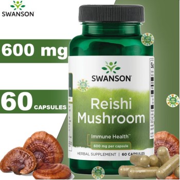 Reishi seen / Reishi Mushroom  600mg (60kaps/60serv)  Swanson USA